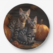 Assiettes En Carton Bengal Kitten Automne Citrouille de plaisir (Devant)