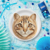 Assiettes En Carton Bengale Chat 3D inspiré (Fête)