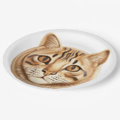 Assiettes En Carton Bengale Chat 3D inspiré (Angle)
