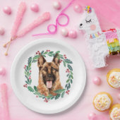 Assiettes En Carton Berger allemand Elégant chien Noël (Fête)