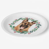 Assiettes En Carton Berger allemand Elégant chien Noël (Angle)