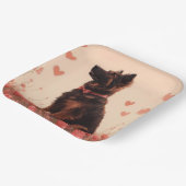 Assiettes En Carton Berger anatolien avec Rose - Saint-Valentin (Angulaire)