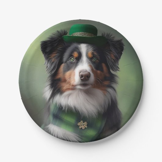 Assiettes En Carton berger australien saint patrick (Devant)