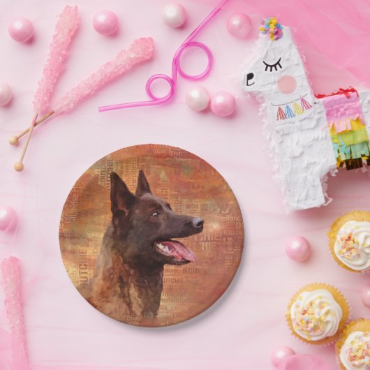 Assiettes En Carton Berger néerlandais - Hollandse Herdershond (Fête)