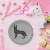 Assiettes En Carton Berger noir allemand mignon dessin animé GSD Chien (Fête)
