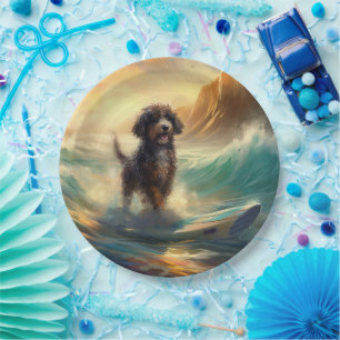 Assiettes En Carton Bernedoodle Beach Surf Peinture