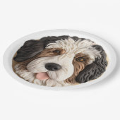 Assiettes En Carton Bernedoodle Chien 3D inspiré (Angle)