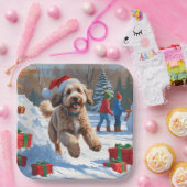 Assiettes En Carton Bernedoodle Noël Festival scène de neige (Fête)