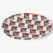 Assiettes En Carton Bernedoodle noir mignon (Angle)