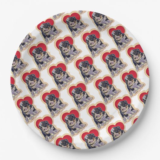 Assiettes En Carton Bernedoodle noir mignon (Devant)