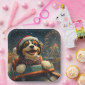 Assiettes En Carton Bernedoodle Roller Dessous de verre Noël (Fête)