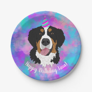 Assiettes En Carton Bernese Mountain Dog Anniversaire 