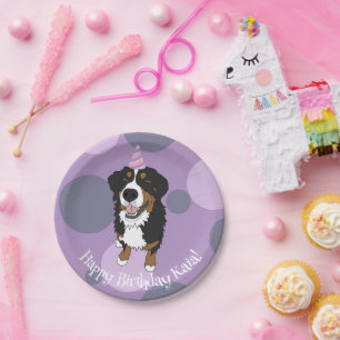 Assiettes En Carton Bernese Mountain Dog Anniversaire