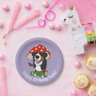 Assiettes En Carton Bernese Mountain Dog Anniversaire