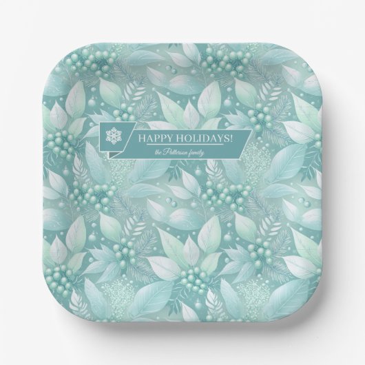 Assiettes En Carton Berries de Noël côtier Motif #7 ID1009 (Recto)