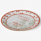 Assiettes En Carton Berries Rouges Et mariage De Noël Festif Feuille (Angle)