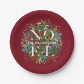 Assiettes En Carton Berries vertes NOEL Noël Petit (Devant)