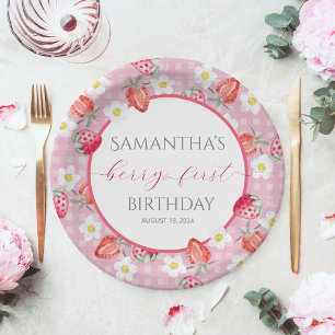 Assiettes En Carton Berry 1er Anniversaire Plaque Papier