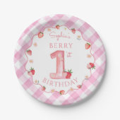Assiettes En Carton Berry 1er anniversaire Wavy (Devant)