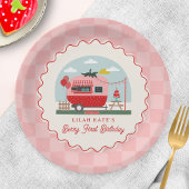 Assiettes En Carton Berry 1er Birthday Strawberry Camper Checper