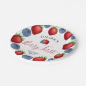 Assiettes En Carton Berry aux fraises 1er anniversaire (Angle)
