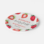 Assiettes En Carton Berry aux fraises sucrées Premier 1er anniversaire (Angle)