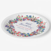Assiettes En Carton Berry Boho Rustique Été 80e anniversaire Personnal (Angle)