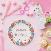 Assiettes En Carton Berry doux d'été Premier anniversaire (Fête)