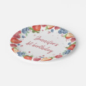 Assiettes En Carton Berry doux d'été Premier anniversaire (Angle)