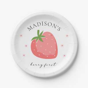 Assiettes En Carton Berry First Birday Papier Plaques Fraise Party