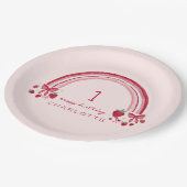 Assiettes En Carton Berry First Birday Rainbow Strawberry Bows (Angle)