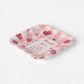 Assiettes En Carton Berry First Birthday Red Gingham Bows Square (Angulaire)