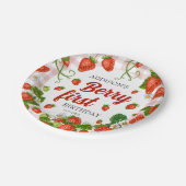 Assiettes En Carton Berry First Strawberry 1er fête d'anniversaire Per (Angle)