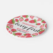Assiettes En Carton Berry First Strawberry 1er fête d'anniversaire Per (Angle)