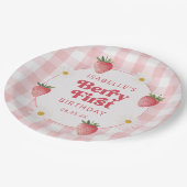 Assiettes En Carton Berry fraise marguerite 1er anniversaire (Angle)