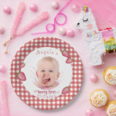 Assiettes En Carton Berry fraise Premier anniversaire (Fête)