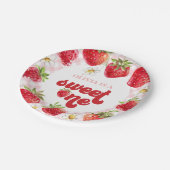 Assiettes En Carton Berry fraise Premier anniversaire (Angle)
