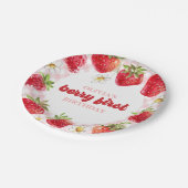 Assiettes En Carton Berry fraise Premier anniversaire (Angle)