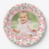 Assiettes En Carton Berry fraise première photo 1ère fête d'anniversai (Devant)