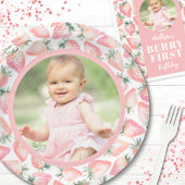 Assiettes En Carton Berry fraise première photo 1ère fête d'anniversai