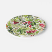 Assiettes En Carton Berry Holly Festive et aquarelle À feuillage persi (Angle)