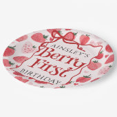 Assiettes En Carton Berry personnalisé Première coquette rose Bow 1er (Angle)