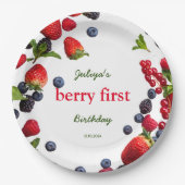 Assiettes En Carton Berry Photo du premier anniversaire (Devant)