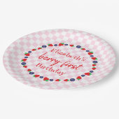 Assiettes En Carton Berry Premier anniversaire (Angle)