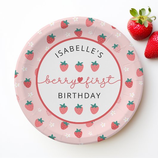 Assiettes En Carton Berry Premier anniversaire 1er anniversaire Fête d