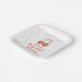 Assiettes En Carton Berry premier anniversaire de fraise Bow rose (Angulaire)