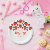Assiettes En Carton Berry Premier anniversaire de la conception fraise (Fête)