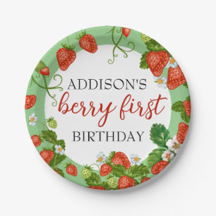 Assiettes En Carton Berry Premier anniversaire fraise 1er anniversaire