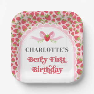 Assiettes En Carton Berry Premier anniversaire fraise 1er anniversaire