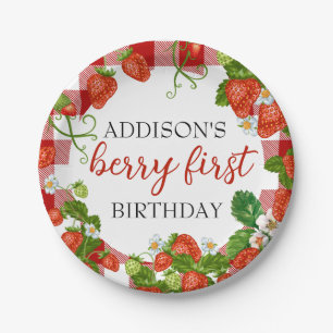 Assiettes En Carton Berry Premier anniversaire fraise 1er anniversaire